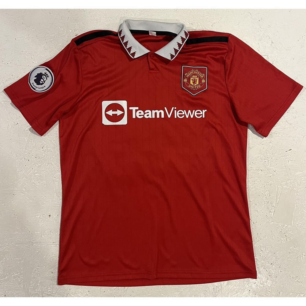 Manchester United Jersey Large Red White Futbol Soccer Shirt Football Mens